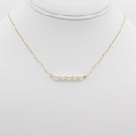 14k Cultured Freshwater Pearl Bar Necklace - Starflower Design