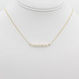 14k Cultured Freshwater Pearl Bar Necklace - Starflower Design