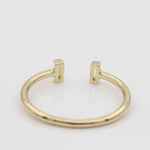 14k Diamond North - South Double Baguette Open Ring - Starflower Design