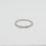 14k Double Bezel - Set Diamond Beaded Ring - Starflower Design