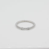 14k Double Bezel - Set Diamond Beaded Ring - Starflower Design