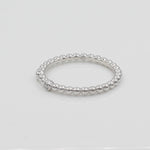 14k Double Bezel - Set Diamond Beaded Ring - Starflower Design