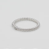 14k Double Bezel - Set Diamond Beaded Ring - Starflower Design