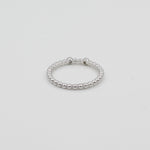 14k Double Bezel - Set Diamond Beaded Ring - Starflower Design