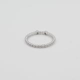 14k Double Bezel - Set Diamond Beaded Ring - Starflower Design