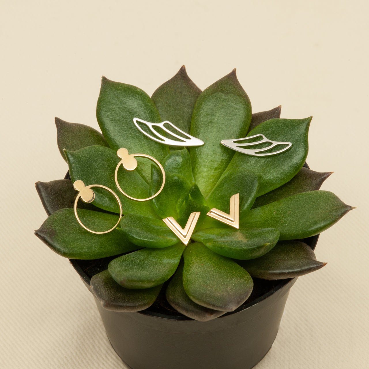 14k Double Chevron Earrings - Starflower Design