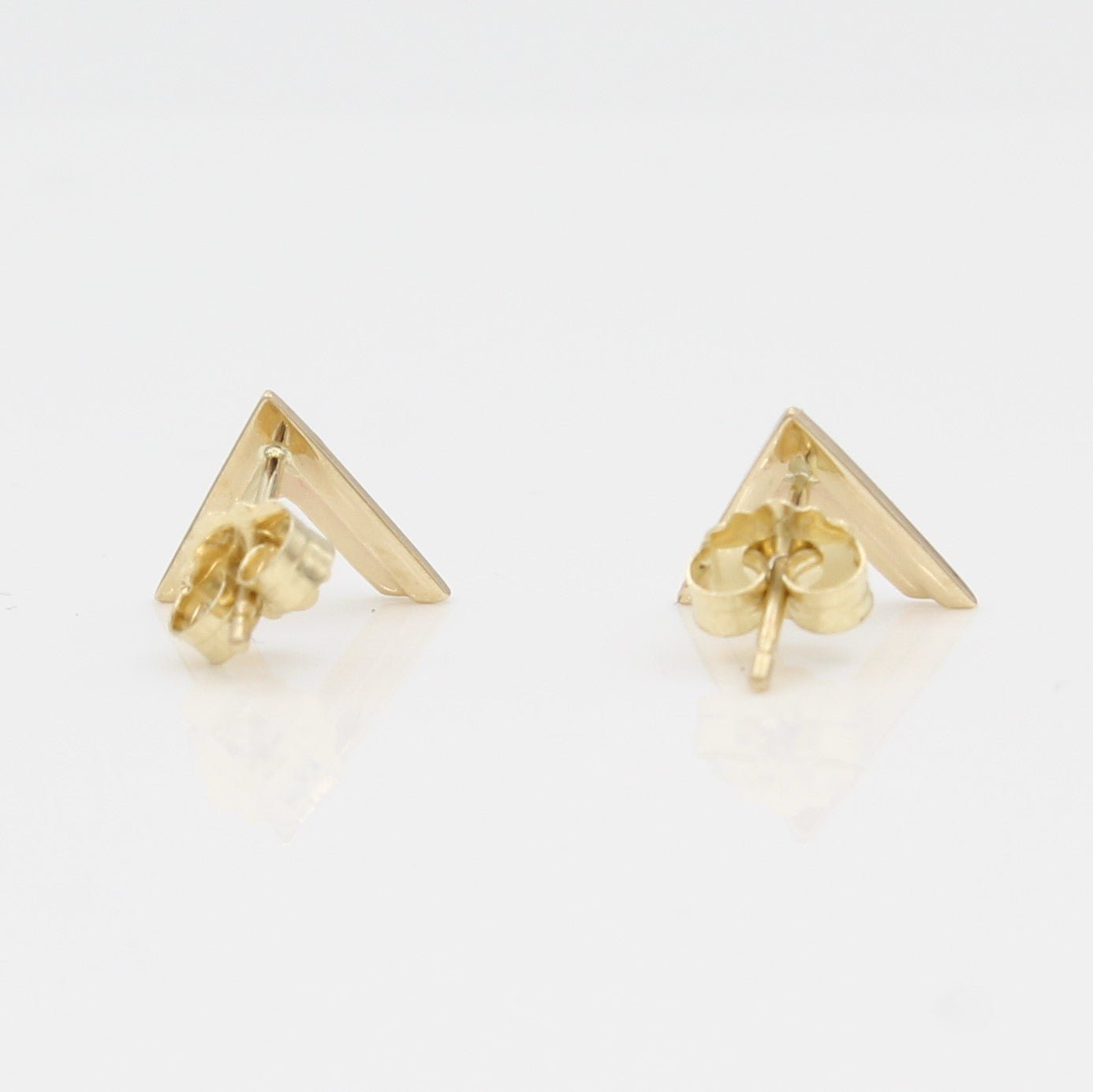 14k Double Chevron Earrings - Starflower Design