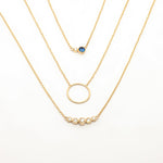 14k Double Delight Diamond & Sapphire Petite Layering Necklace - Starflower Design