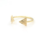 14k Double Triangle Arrow Open Ring - Starflower Design