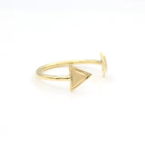 14k Double Triangle Arrow Open Ring - Starflower Design