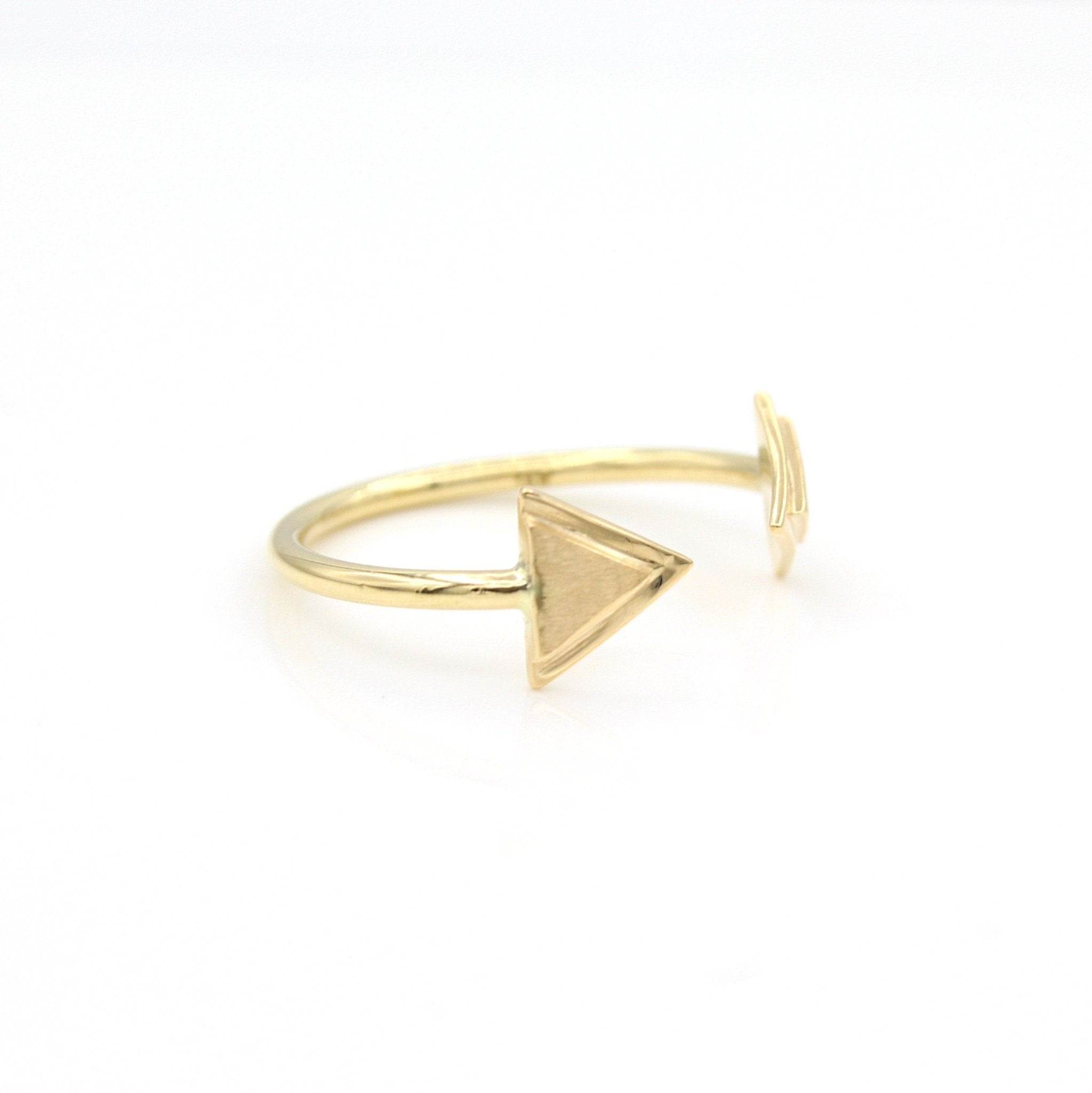 14k Double Triangle Arrow Open Ring - Starflower Design