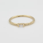 14k East - West Diamond Baguette Stackable Ring - Starflower Design