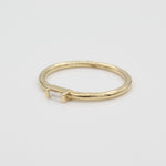 14k East - West Diamond Baguette Stackable Ring - Starflower Design