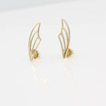 14k Fairy Wing Ear Climbers Earrings with Posts - Starflower Design