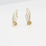14k Fairy Wing Ear Climbers Earrings with Posts - Starflower Design