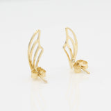 14k Fairy Wing Ear Climbers Earrings with Posts - Starflower Design