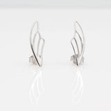 14k Fairy Wing Ear Climbers Earrings with Posts - Starflower Design