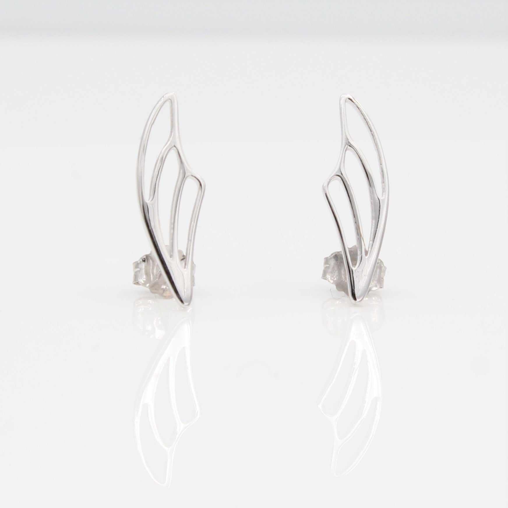 14k Fairy Wing Ear Climbers Earrings with Posts - Starflower Design