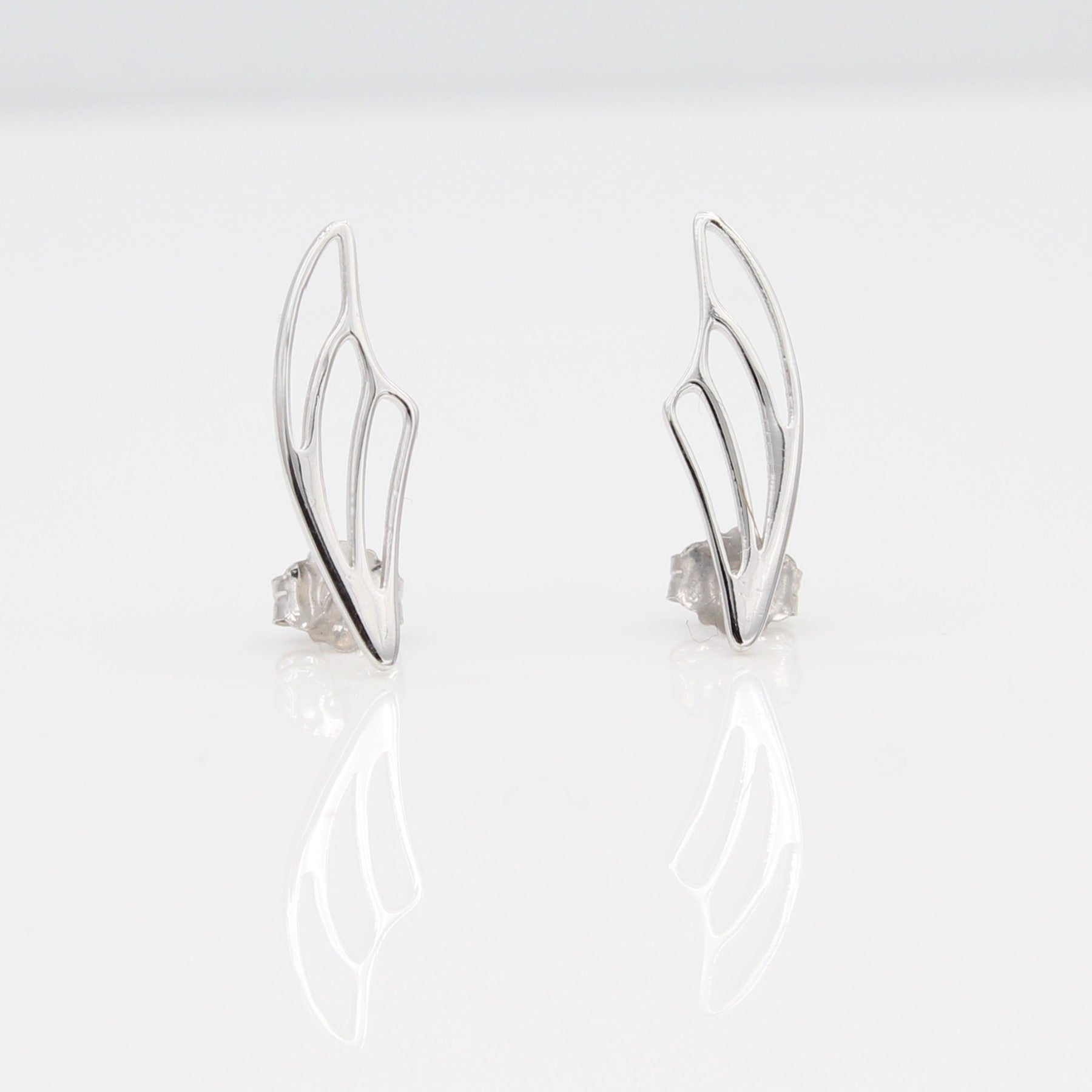 14k Fairy Wing Ear Climbers Earrings with Posts - Starflower Design