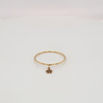 14k Gold Absolutely Effortless Starflower Dangle Charm Microstackable Ring - Starflower Design
