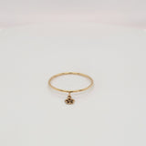 14k Gold Absolutely Effortless Starflower Dangle Charm Microstackable Ring - Starflower Design