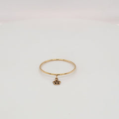 14k Gold Absolutely Effortless Starflower Dangle Charm Microstackable Ring - Starflower Design