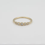 14k Gold Bezel - Set Graduated Diamond Band Ring - Starflower Design