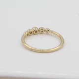 14k Gold Bezel - Set Graduated Diamond Band Ring - Starflower Design
