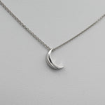 14k Gold Crescent Moon Pendant - Starflower Design