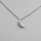 14k Gold Crescent Moon Pendant - Starflower Design