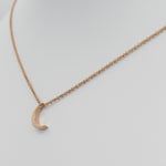 14k Gold Crescent Moon Pendant - Starflower Design