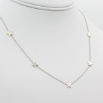 14k Gold Five Station Star Necklace - Starflower Design