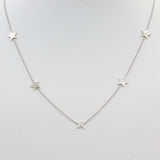 14k Gold Five Station Star Necklace - Starflower Design