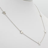 14k Gold Five Station Star Necklace - Starflower Design