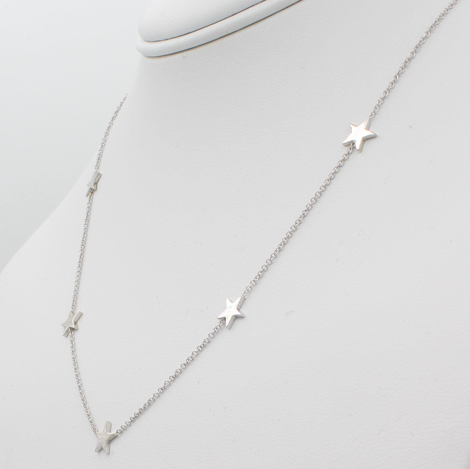 14k Gold Five Station Star Necklace - Starflower Design