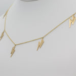 14k Gold Lightning Bolt Five Station Necklace - Starflower Design