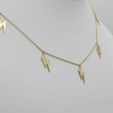 14k Gold Lightning Bolt Five Station Necklace - Starflower Design