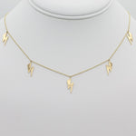 14k Gold Lightning Bolt Five Station Necklace - Starflower Design