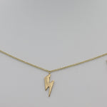 14k Gold Lightning Bolt Five Station Necklace - Starflower Design