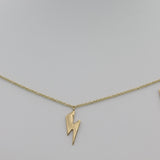 14k Gold Lightning Bolt Five Station Necklace - Starflower Design