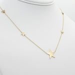 14k Gold North Star Five Station Necklace - Starflower Design