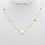 14k Gold North Star Five Station Necklace - Starflower Design