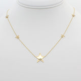 14k Gold North Star Five Station Necklace - Starflower Design