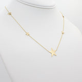 14k Gold North Star Five Station Necklace - Starflower Design