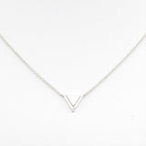 14k Gold Petite Double Triangle Single Station Necklace - Starflower Design