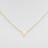 14k Gold Petite Double Triangle Single Station Necklace - Starflower Design