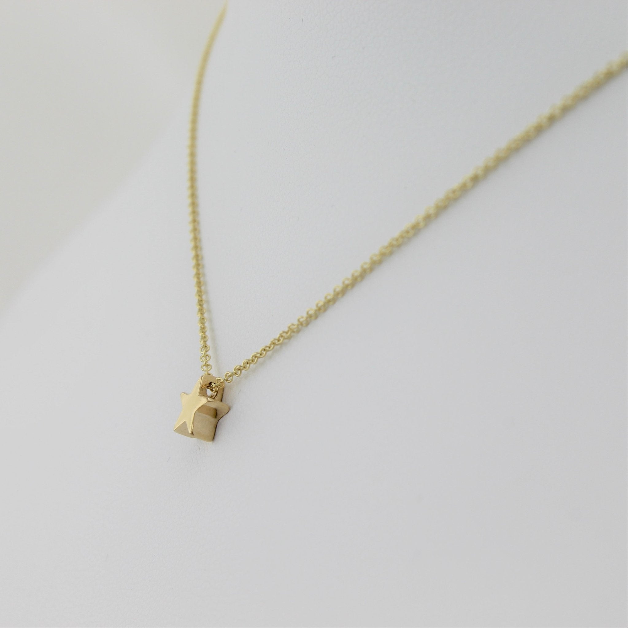 14k Gold Shining Star Pendant - Starflower Design