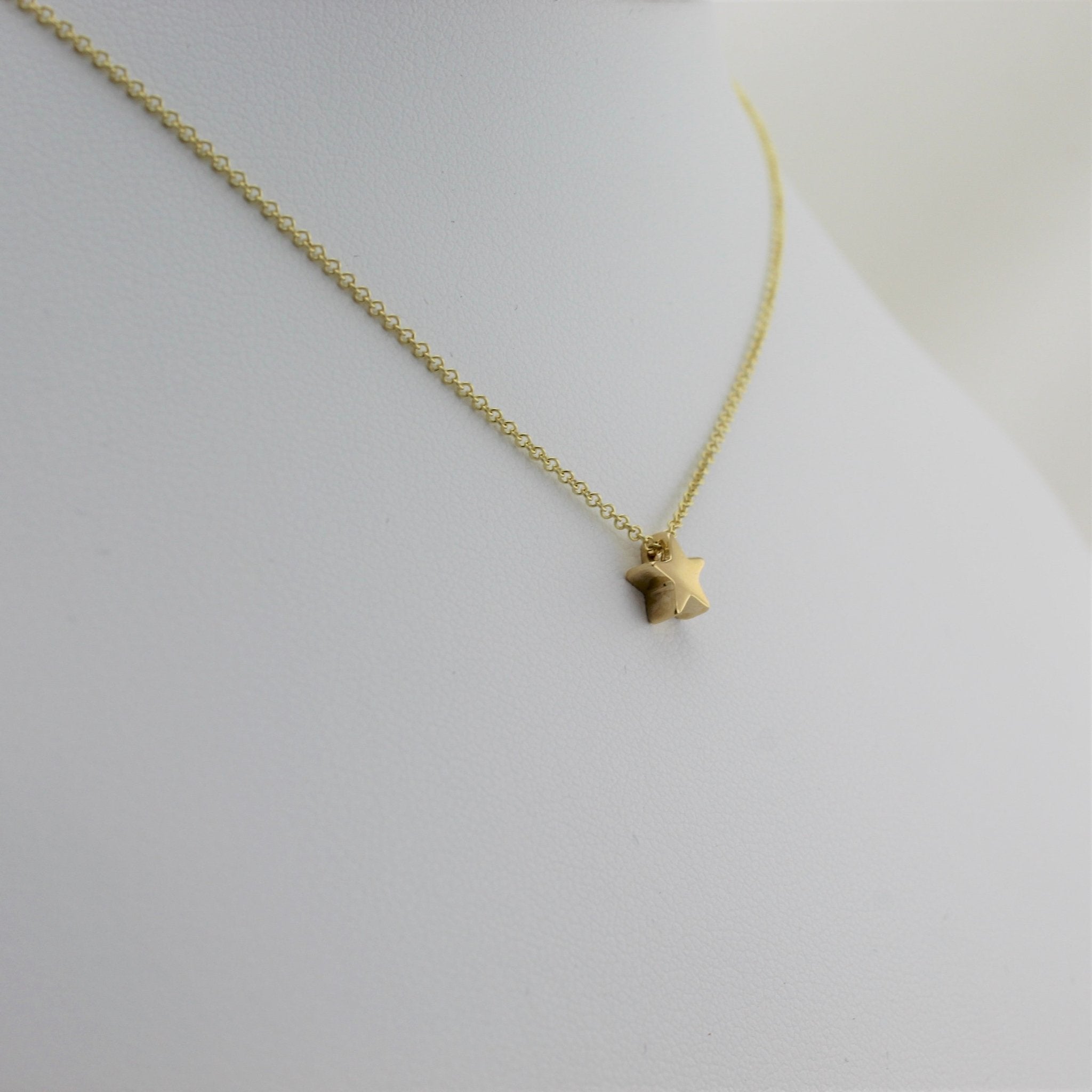 14k Gold Shining Star Pendant - Starflower Design