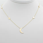 14k Gold Shoot for the Moon Station Necklace - Starflower Design