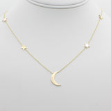 14k Gold Shoot for the Moon Station Necklace - Starflower Design